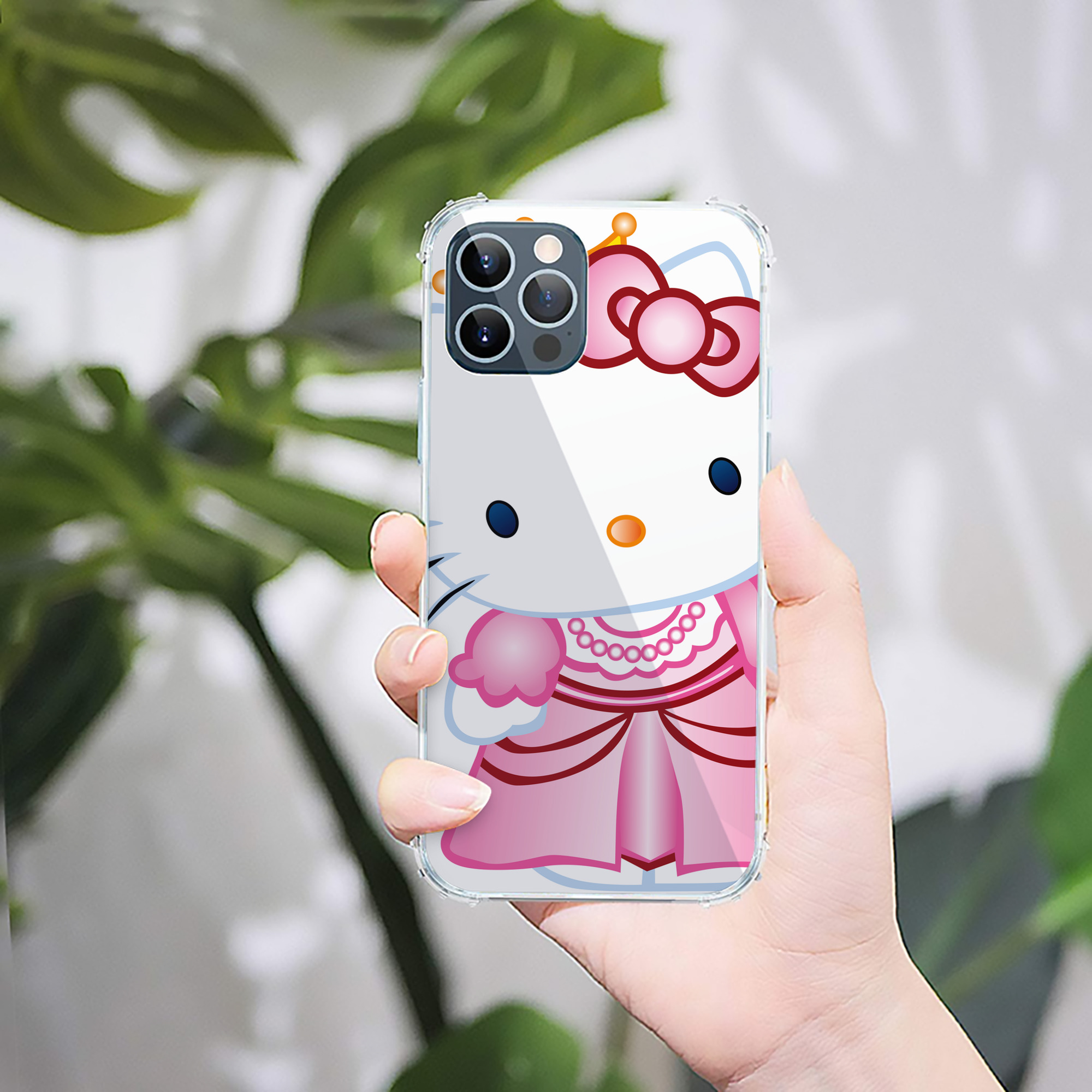 （画像用） Hello Kitty ハローキティ 【iPhone 12シリーズ対応】透明スマホケース（クリアソフトケース）